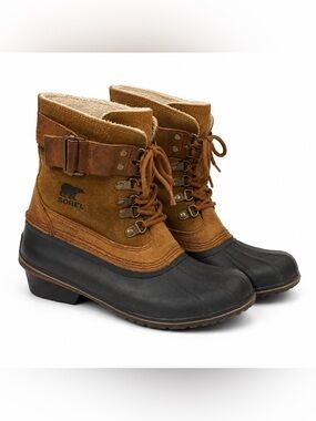 Sorel Winter Fancy Lace II Waterproof Leather Duck Snow Boots Women’s 8.5